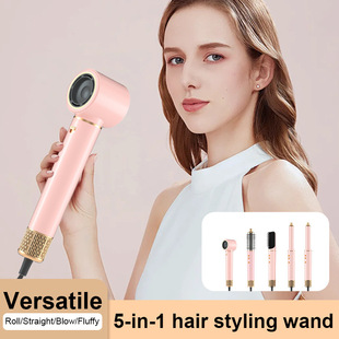 Cross-border L9 five-in-one high-speed hot air comb hair dryer automatic roll direct blowing multifunctional styling hairdressing stick hair dryer