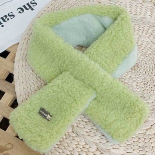 Children's Scarf Hat One-piece Women's Winter Thickened Fluffy Hat Two-piece Scarf for Primary School Boys and Babies