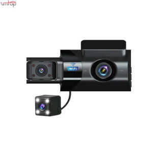 3 camera HD 1080p G-Sensor car dashboard DVR with WiFi hidden security system fans