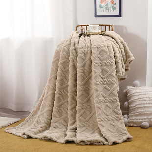 Tower skin fleece lamb fleece blanket warm thick winter single double casual blanket mattress