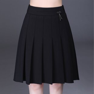 High waist A- line skirt Hepburn style small black skirt autumn and winter skirt tb pleated skirt plus size suit super hot pantskirt