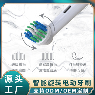 Baning/Honglong Wholesale Wireless Rechargeable Round Head Toothbrush Adult Rotating Electric Toothbrush Compatible Oral-B