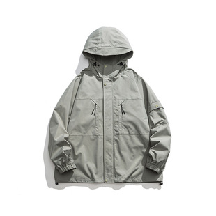 American Outdoor mountaineering jacket men's custom spring and autumn loose American fashion brand workwear jacket casual couple jacket