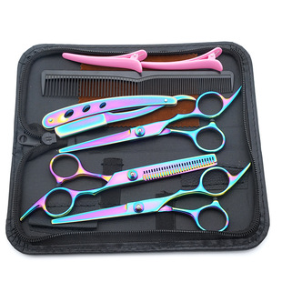 Factory wholesale stainless steel Barber scissors 6 inch set hairdressing scissors beauty supplies flat scissors tooth scissors mid-range scissors
