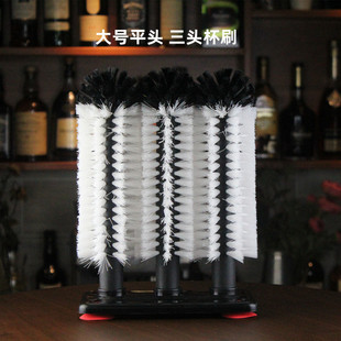 Suction cup brush reinforced thickened 3-head mountain cup brush hotel bar special three-head cup brush removable mountain