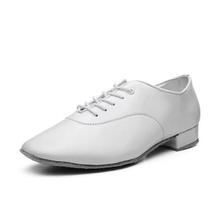 Men's Soft Leather Two-soled Latin Dance Shoes Adult Children's Comfortable Dance Practice Shoes Boys Black Dance Teacher Shoes