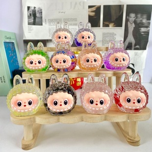 New luminous oil quicksand cloth rabbit head tide play pair blind box creative desktop ornaments exquisite gift