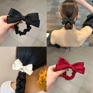Small Fragrant Style Bow Headband, High-End Headband and Hair Accessories, High Ponytail Hair Rope, Low Ball Head, Small Intestine Circle for Women