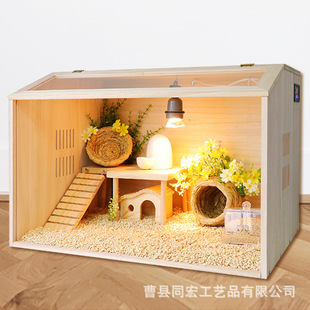 In stock rutin chicken feeding box pet supplies breeding cage household fermentation bed cage wooden box hamster hedgehog household