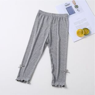 Girls' Summer Thin Modal Leggings Children's Versatile Anti-Mosquito Pants Capri Pants Cropped Pants Leggings