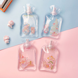 Water injection type hot water bag thickened transparent PVC warm handbag water filling hand warmer hot compress flatulence wholesale