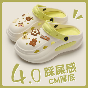 Thick-Soled Croc Shoes for Women in Summer, Breathable, Non-Slip, Couples Wear Beach Arch Eva Slippers for Men Wholesale