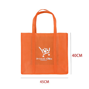 Customized Non-Woven Orange Thickeneded Exhibition Supermarket Shopping Bag Gift Environmentally Friendly Bag with Printable Logo Storage and Portable