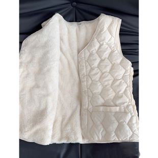 Autumn and Winter Down Cotton Vest Women's Short Slim-fit Inner Wearing fleece-lined Lamb Wool Warm Waist Vest Korean-style Thick Waistcoat