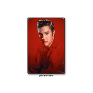 European and American Retro Home Wall Decoration Wall Hanging Wall Card Tin Metal Decor Cross-border Decoration Tin Painting Elvis Presley