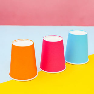 Disposable Color Paper Cup Kindergarten Toys Handmade DIY Environmental Protection Material Thickened Build Creative Decoration Mixed Pack