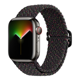 Радужный тканый нейлоновый дышащий ремешок для Apple applewatchs9/8/7/6/5/4 с раздвижной пряжкой iwatch