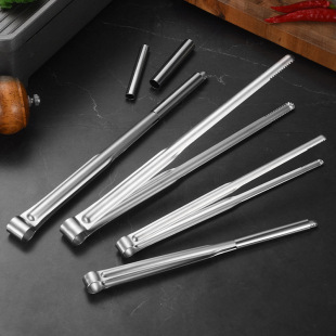 304 Stainless Steel Public Chopsticks Clip Multifunctional Food Clip Cross-border Portable Chopsticks Entraining Sleeve Storage Clip Gift