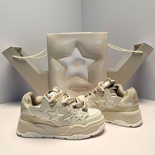 Men's and women's same cream bread shoes men's national fashion star shoes all-match thick-soled height-increasing casual board shoes men's shoes spring and summer