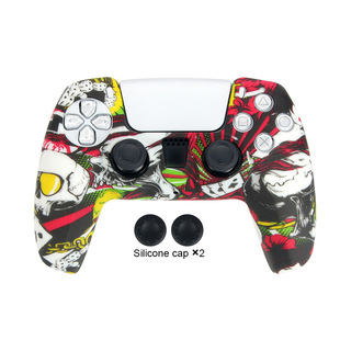 Applicable PS5 handle camouflage silicone case P5 handle drop-resistant protective case PS5 water transfer printing silicone non-slip protective case