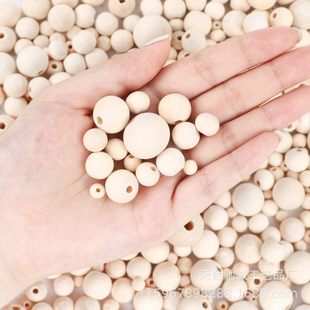 Wholesale spot large hole wooden beads 6-50mm handmade beaded log loose beads Lotus round beads wood jewelry accessories
