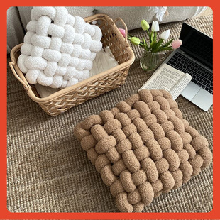 New Cashmere Pillow Square Braided Chair Cushion Sofa Backrest Plush Pillow Living Room Children's Room Decoration