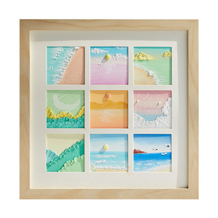 Oil painting stick photo frame decoration wholesale four Nine Grid Square 6-inch work special picture frame photo mounting wall hanging