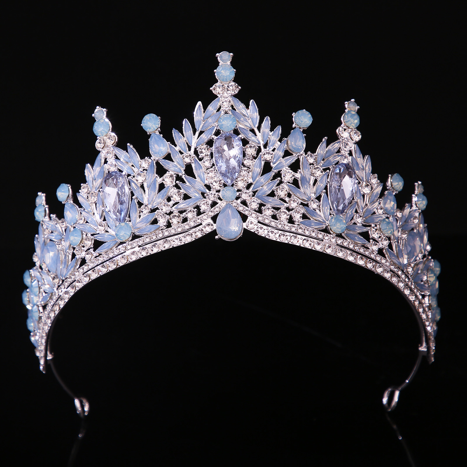 Bridal Crown Crystal Leaf Crown Tiara Main Wedding Dress High-End Wedding Korean Coming-Of-Age Ceremony and Makeup Crown