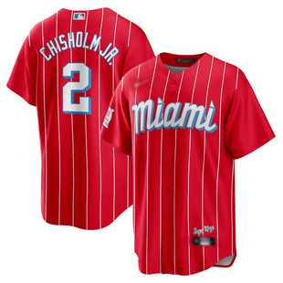 Marlins 2 Белый фанатский бейсбольный костюм футболка MLB Marlins Chisholm Jersey