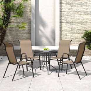 Outdoor Leisure Table and Chair Combination Outdoor Garden Outdoor Seat Milk Tea Shop Courtyard Dining Chair Leisure Chair
