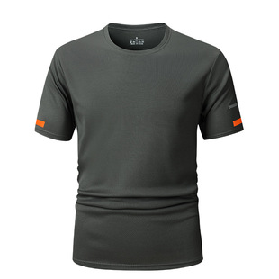 Cross-border Ice Sense Short-sleeved Quick-drying T-shirt Men's Summer Men's Running Fitness Contrast Color T-shirt Ice Silk Quick-drying Clothes Men's
