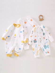 Baby clothes class a spring and autumn baby cotton jumpsuit long sleeve boneless boys and girls romper home wear