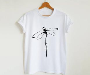 Внешняя торговля Одиночная AliExpress Мужская и женская Модальная футболка с коротким рукавом и потрясающая бабочка в форме крови