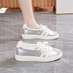 2024 White Shoes Children's Autumn New Korean Style Ins Student Women's Shoes Casual Sports All-match Sneakers Street Shoes Q65