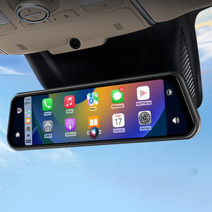 HD carplay driving recorder 2024 new front and rear double recording driving recorder streaming media rearview mirror