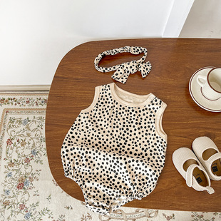 Luo Xi Internet celebrity summer vest jumpsuit baby clothes cute super cute female baby sheath newborn romper