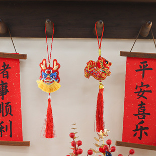 New year goldfish pendant Chinese style vase hanging decoration car car pendant blessing bucket New Year snack flower bucket hanging decoration