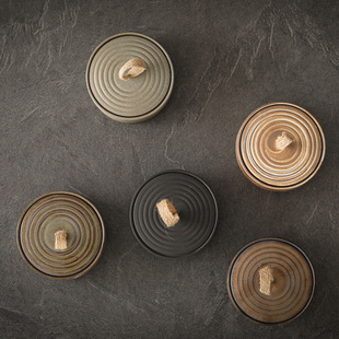 Stoneware Tea Cans Sealed Storage Jar Tea Packaging Box Household Japanese Style Vintage Ceramic Pu'er Tea Storage Jar