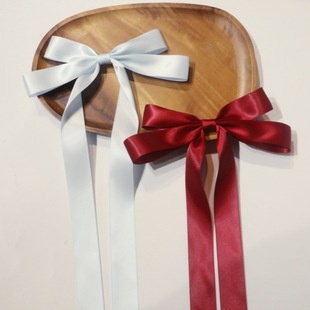 Zhu Xudan Same Style Hair Accessories Long Ribbon Bow Back Head Hairclip Oversized Headwear High Horseshoe Three-dimensional Top Clip