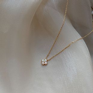 S925 Sterling Silver Plated 18K Gold Clavicle Chain Opal Australia Gem Fairy Elegant Jewelry Personality Pendant Exquisite and Delicate