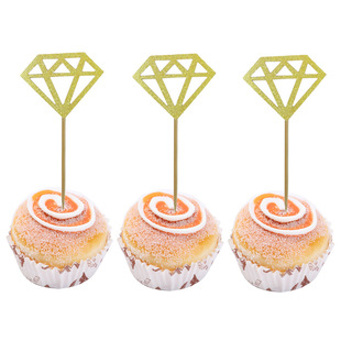 10 Pack Shiny Diamond Cake Insert Birthday Cake Decoration Insert Wedding Party Decoration Supplies