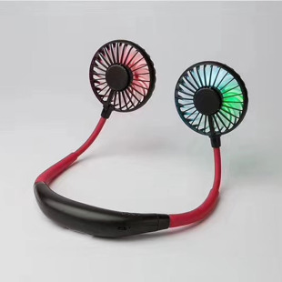Factory direct supply neck hanging fan first generation third generation lazy neck hanging small fan aromatherapy LED lights