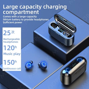 f9-8 high warehouse c light touch binaural digital display Bluetooth headset TWS cross-border headset power display touch
