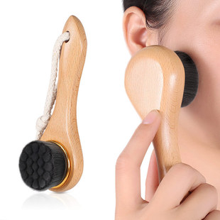 SPA Facial brush Beech long handle nano silk facial cleansing brush facial makeup remover blackhead soft massage facial brush