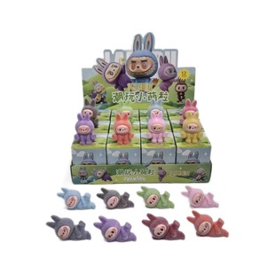 Cross-Border Trendy Toys Flocked Blind Box Ornaments Cute Trendy Gift Boxes Blind Bag Gift Toys Ornaments Wholesale