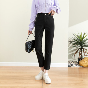 Straight-Leg Jeans Women's Slim Look All-Match Women's Pants Autumn 2023 New Arrival Small Size Small Size Foot Cropped Pipe Pants