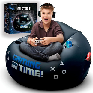 in stock PVC E-sports Inflatable Round Sofa Chair Creative Internet Cafe Game Backrest Chair Bedroom Flocking Lazy Sofa