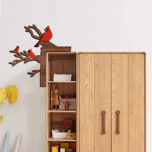 Cross-border New Cardinal Corner Decoration Pendant Wall Corner Decoration Wooden Crafts Pendant
