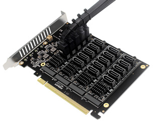 PCIEX16 NVME M.2 Расширение RAID-массива до 20-портовой адаптерной карты SATA JMB585 чип
