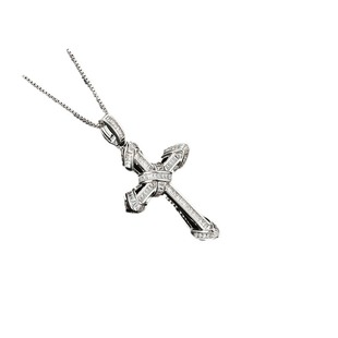 Fashionable and VersaTile Accessible Luxury Ladder Square PendanT ins STyle 18K Gold PlaTed T Square Cross ImiTaTion MoissaniTe Clavicle NecKlace